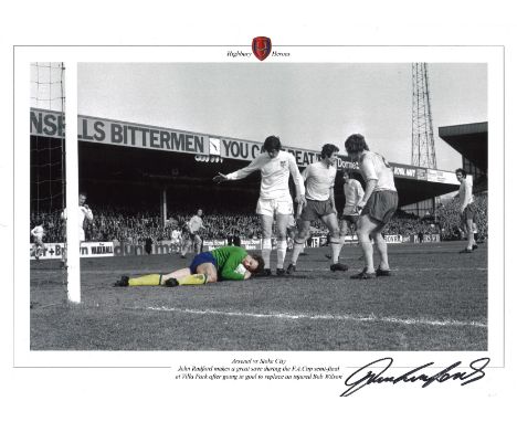 Football John Radford signed Highbury Heroes 16x12 colourised photo pictured playing in goal against Stoke City in the FA Cup