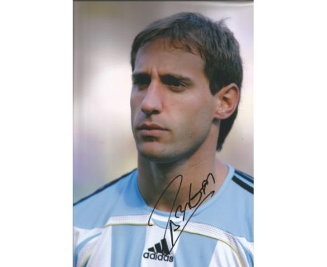 Football Pablo Zabaleta signed 12x8 colour photo pictured while playing Argentina. Pablo Javier Zabaleta Girod born 16 Januar