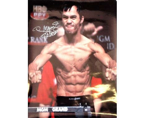 Boxing Manny Pacquiao signed 24x18 colour photo. Emmanuel "Manny" Dapidran Pacquiao, born December 17, 1978) is a Filipino pr