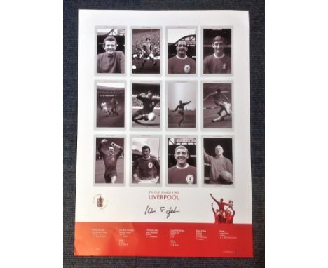 Football Ian St John signed 24x16 Liverpool FA Cup Kings 1965 commemorative team montage print. Good condition. All autograph