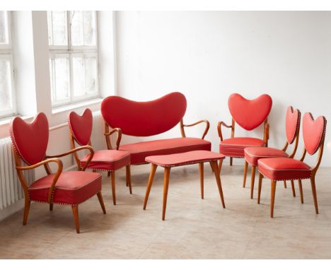Salon Sitzgruppe aus einem Etablissement der 1940/50er JahreDesign 1940/50sSalon Sitzgruppe aus einem Etablissement. Entwurf 