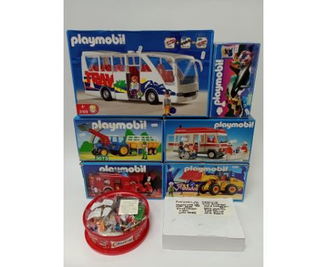 Playmobil sets : 3169 coach set, cowboy with horse, equestrian rider with horse, 4553 astronaught, 3948 scuba diver set, 3949