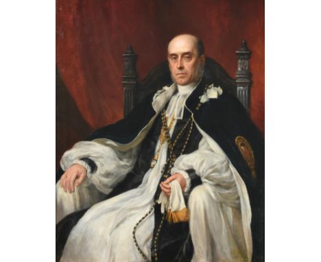 Eden Upton Eddis (1812-1901)  Portrait of Anthony Wilson Thorold, Bishop of Winchester, seated, three quarter length, wearing