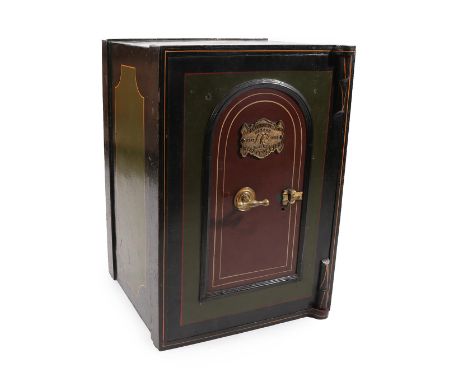A Painted Cast Iron Safe, by J Cartwright &amp; Son, West Bromwich, late 19th century, 77cm by 54cm by 52cm (with key) . Weig