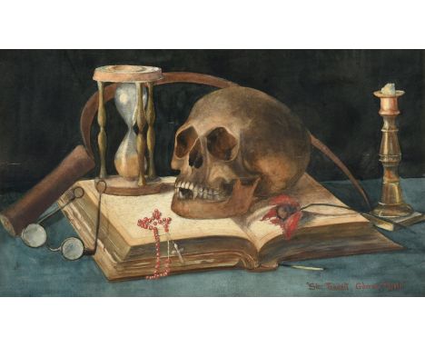 Attributed to Luc Olivier Merson (1846-1920) French   ''Sic Transit Gloria Mundi '' Inscribed, watercolour, 30.5cm by 53cm   