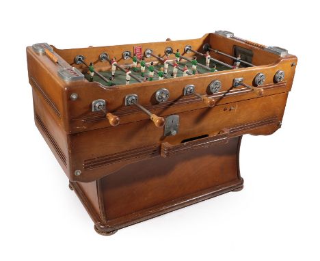 An Early 20th Century French Football Table, labelled R Wolff, 144cm by 85cm by 98cmOdd marks and scratches to outer case ove