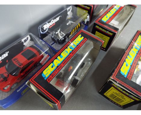 Scalextric - A collection of 6 Scalextric cars and a boxed set of trackside figures. Includes, # C3070 Nissan GT-R, # C466 Th