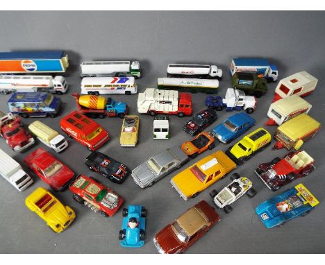 Matchbox - Corgi - Bburago - A lot of over 30 loose diecast vehicles in various scales including    Corgi Refuse truck, Match