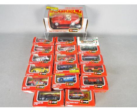 Bburago - A collection of 17 boxed Bburago cars, one in 1:24 scale the rest in 1:43 including, # 4118 Mazda RX7, # 4150 Peuge