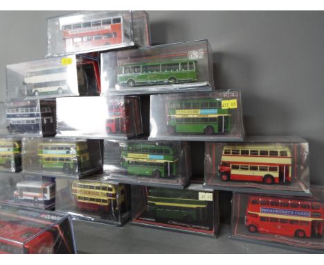 Corgi Original Omnibus - A fleet of 16 diecast model buses in 1:76 scale by Corgi Original Omnibus. Lot includes Corgi OO OM#