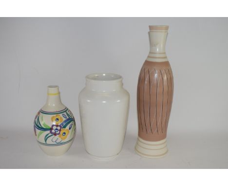 Three various Poole vases, the tallest approximately&nbsp; 37cm