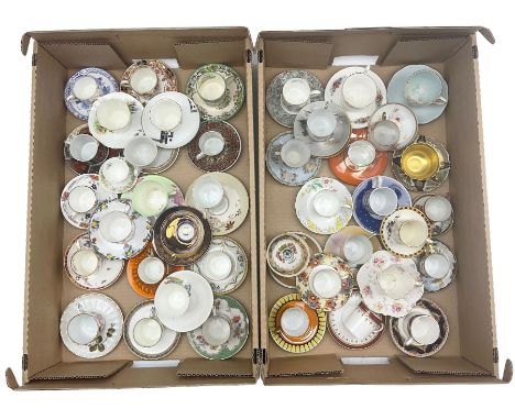 Miniature Royal Doulton Spring cup &amp; saucer together with a collection of porcelain coffee/ tea cups and saucers includin