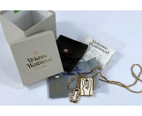 Vivienne Westwood, "Pete Army Tags", on gilt chain, box, pouch and original receipt&nbsp; 