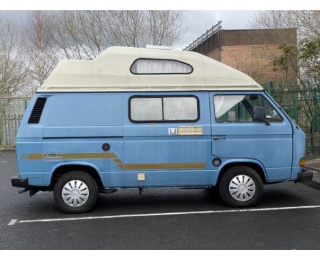A  Volkswagen Leisure Drive HT Crusader campervan, first registered December  1985, registration number C643 VFA, recorded mi