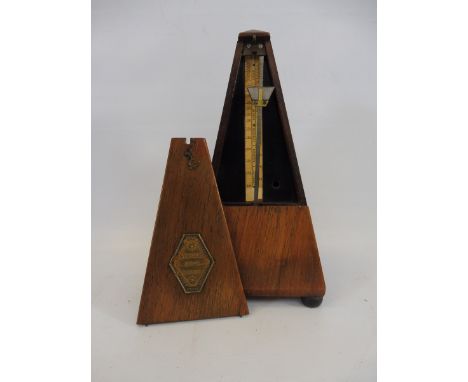 A French mahognay cased metronome bearing plaque for Selon Maelzel.