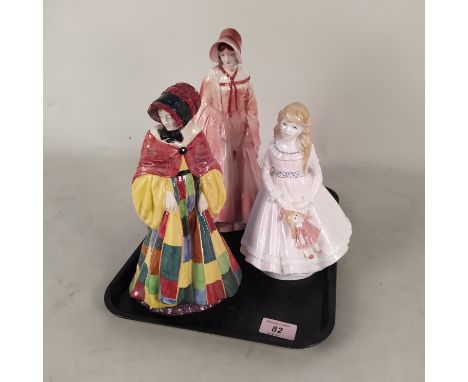 A Royal Doulton 'Parsons Daughter' figurine HN 564, a Royal Worcester 'I Dream' figurine plus a British made figurine