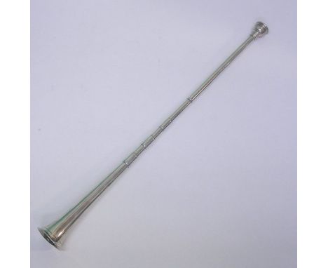 Sterling Silver Hunting Horn By Goldsmiths &amp; Silversmiths Co, London, England, Circa 1900. Of tapering form with a styliz
