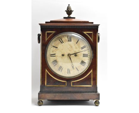 A Regency mahogany cased 8 day bracket clock, the movement signed Frodsham, the case having a pineapple finial, twin ring han