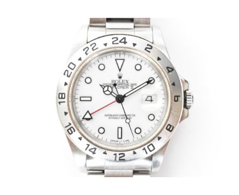 A Rolex Explorer II GMT Dual Oyster Perpetual Date Chronometer, automatic, gents, stainless steel wristwatch, circa 1991, hav