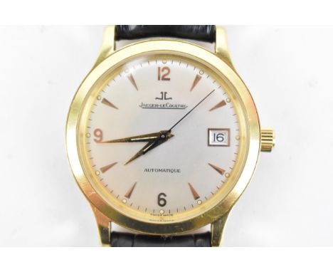 A Jaeger LeCoultre Master Control, automatic, gents, 18ct gold wristwatch, the silvered dial having Arabic numerals and baton
