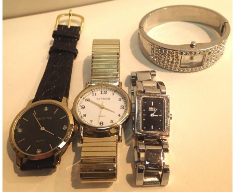 Four mixed wristwatches, working at lotting. P&amp;P Group 1 (£14+VAT for the first lot and £1+VAT for subsequent lots) 