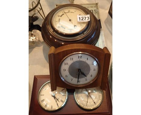 Westclox mantle clock barometer clock with Jacobs tin etc. Not available for in-house P&amp;P, contact Paul O'Hea at Mailboxe