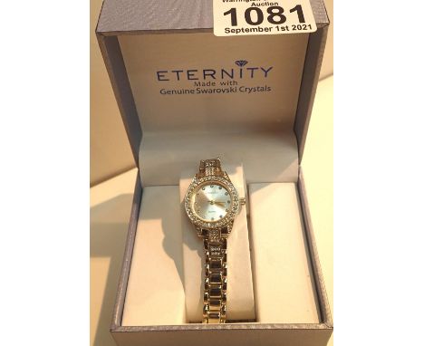 Eternity cased ladies wristwatches made with genuine Swarovski crystals. P&amp;P Group 1 (£14+VAT for the first lot and £1+VA