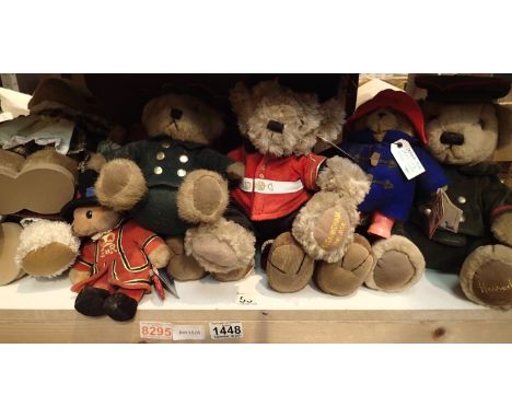 A shelf lot of childs soft teddy bears. Not available for in-house P&amp;P, contact Paul O'Hea at Mailboxes on 01925 659133 