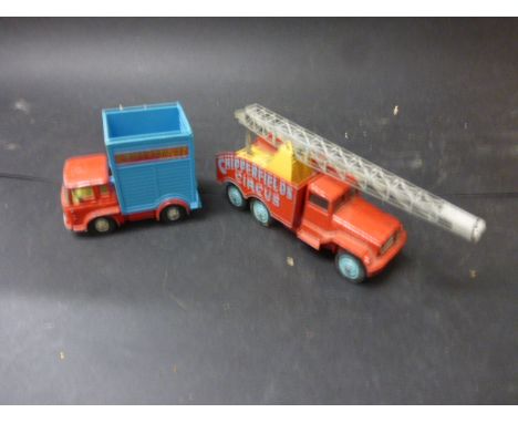 A Corgi Chipperfields circus International 6x6 truck, articulated horse box with 8 horses, Tracker unit and big Bedford Tract
