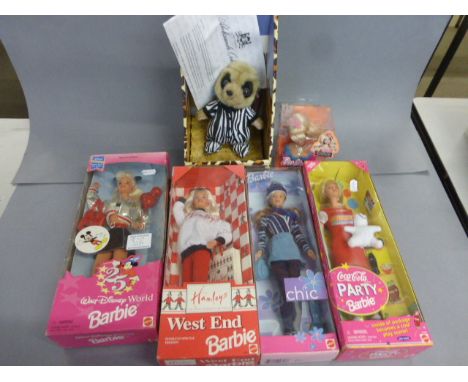 Four boxed Mattel Barbie dolls to include Walt Disney World 16525, Chic 24658, Coca Cola 22964 & Hamleys West End plus boxed 