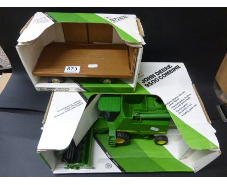 2 boxed ERTL farming vehicles 1/16 scale, John Deere 9500 combine, no. 546 & John Deere Hay Wagon, no. 5674. Generally good c