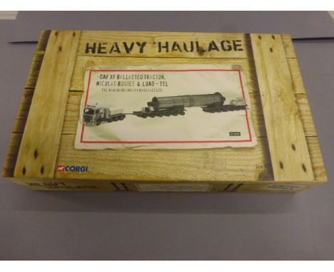 Boxed Corgi 1:50 ltd edn Heavy Haulage CC13209 DAF XF Ballasteo Tractor Nicholas Bogies & Load - TSL Vanguard with certificat