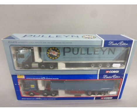 Corgi limited edition cc12005 man fridge trailer - pulleyn transport, scale 1:50, boxed, with c.o.a, along with a Corgi limit