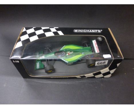 A Paul's Model Art Minichamps Michael Schumacher Collection racing car, Jordan Ford 1991, Belgian 1991, scale 1:18, boxed 