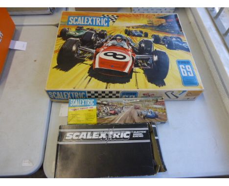 Boxed Scalextric GT Speed Set 69 with both slot cars C/16 Ferrari & C15 Ford Mirage GT plus boxed Scalextric Trackside Access