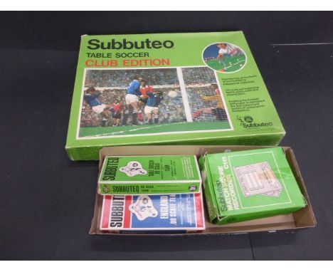 Subbuteo Table Soccer Club Edition, together with C.500 England team, C.100 team ref 211 and C115 match score recorder, all b