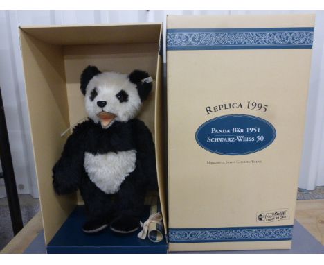 A 1995 limited edition Steiff Panda bear, from 1951, boxed 