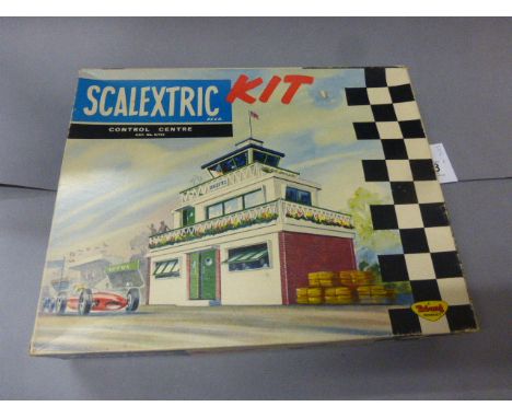 Boxed Scalextric K703 Control Centre with instructions, appears to be unbuilt as many of the parts are still un-removed from 