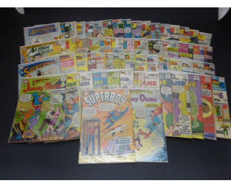 Comics - Collection of 94 DC Comics early 1960s USA issue over stamped with UK price to include Batman x 8, Detective Comics 
