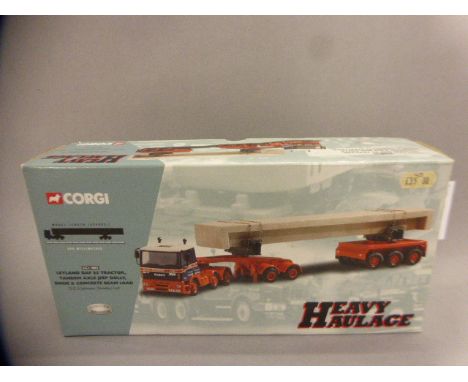 Boxed Corgi ltd edn 1:50 Heavy Haulage CC11802 Leyland DAF 85 Tractor, Tandem Axle Jeep Dolly, Bogie & Concrete Beam Load - G