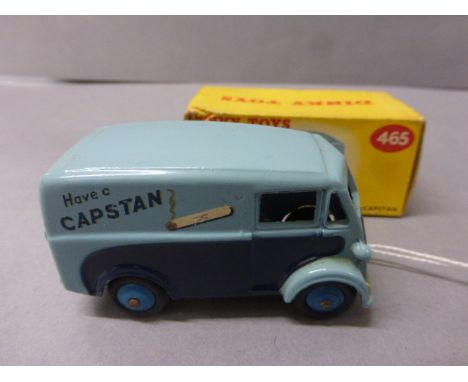 Dinky Morris Commercial Van - Capstan, model number 465, boxed, diecast very good, box good, small dent to one corner 