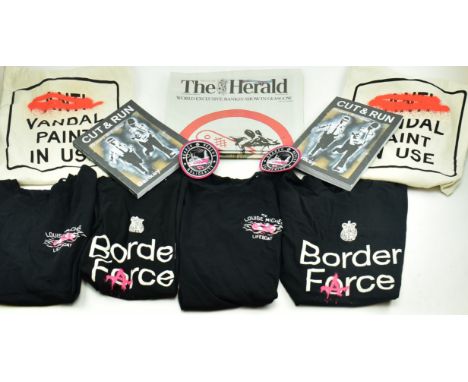 Banksy (British, b 1973)
Cut and Run - GoMa Glasgow Exhibition merchandise 16 items comprising
Two exhibition posters 2023, 
