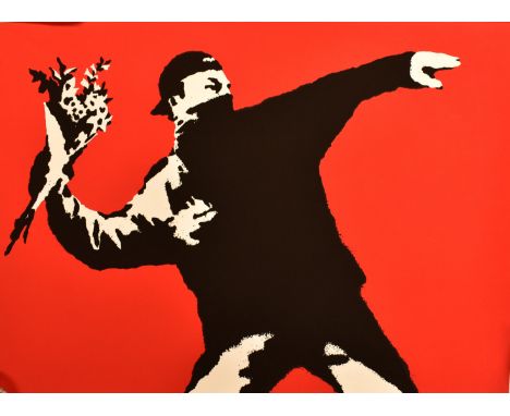 West Country Prince
Love is in the air - Flower thrower - Red
Screen print on paper (Banksy replica)
Limited edition numbered