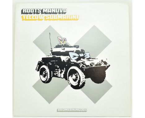 Roots Manuva 
Yellow Submarine, 2002&nbsp;
Badmeaningood
12" vinyl single&nbsp;
Cover art work by Banksy&nbsp;
Pressed by Ult