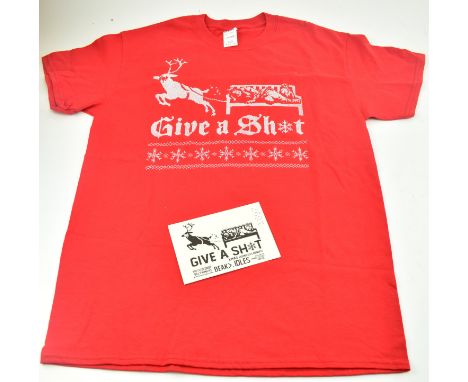 Banksy (British, b. 1973)
"GIVE A SH*T" raffle ticket along with a red "GIVE A SH*T" Christmas T-shirt (size M)
Limited editi