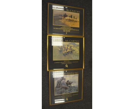 Prints - After Frank C. McCarthy, 'Leading the Charge', another 'Hostiles'; After Howard Terpning, 'The Long Shot' (3)