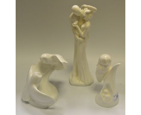 Royal Doulton Silhouette figures - Our First Christmas; Twilight; Nightwatch(3)