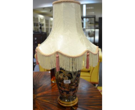 A contemporary Japanese Satsuma baluster shape table lamp 