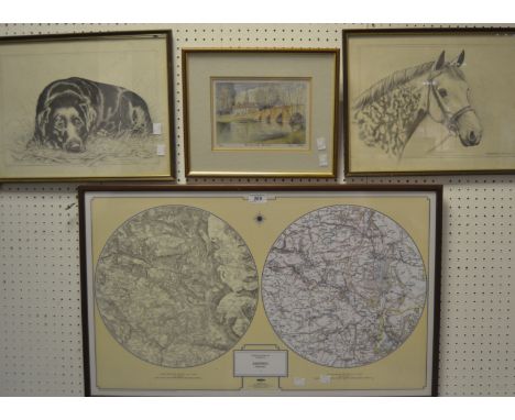 Pollyanna Pickering, after, Labrador;  another, Grey Mare;  John Littler, after, Bakewell Bridge;  Ordnance Survey Map on Bak