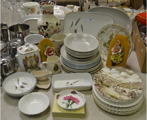 Ceramics - Denby Greenwheat, Masons Mandalay pattern vase; a Ringtons commemorative caddy; Poole Twinstone plate; Crown Devon